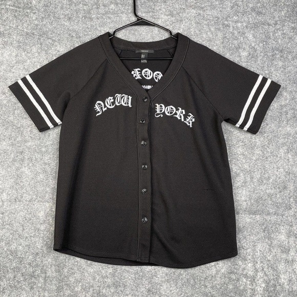 Forever 21 Ladies Medium Baseball Style New York Brooklyn Bushwick Jersey Shirt - Picture 1 of 11